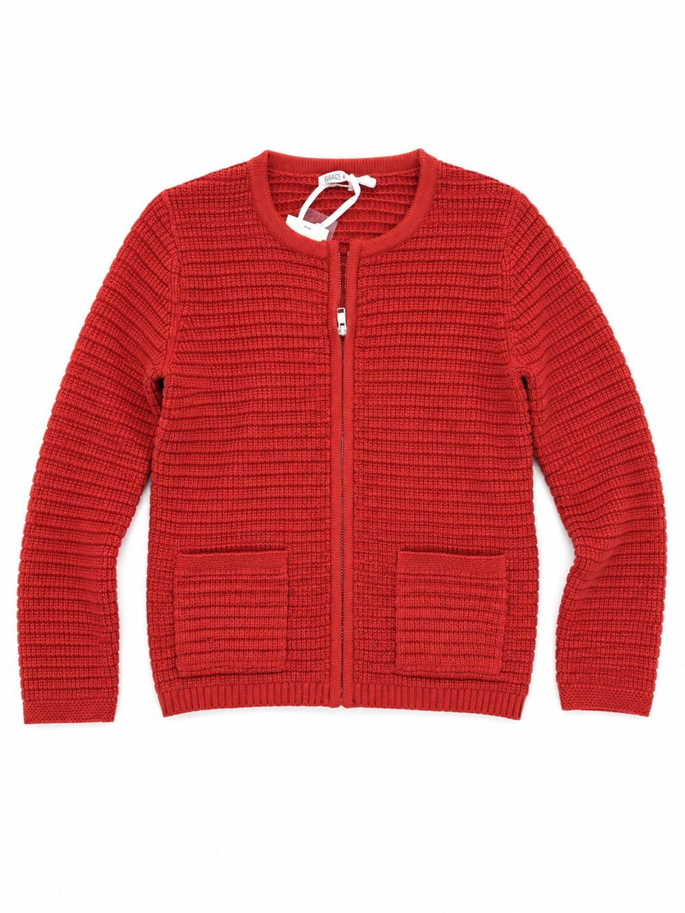 Grace Karin Zip-Up Lightweight Cardigan w Pockets Women’s Large Fall Rust Color